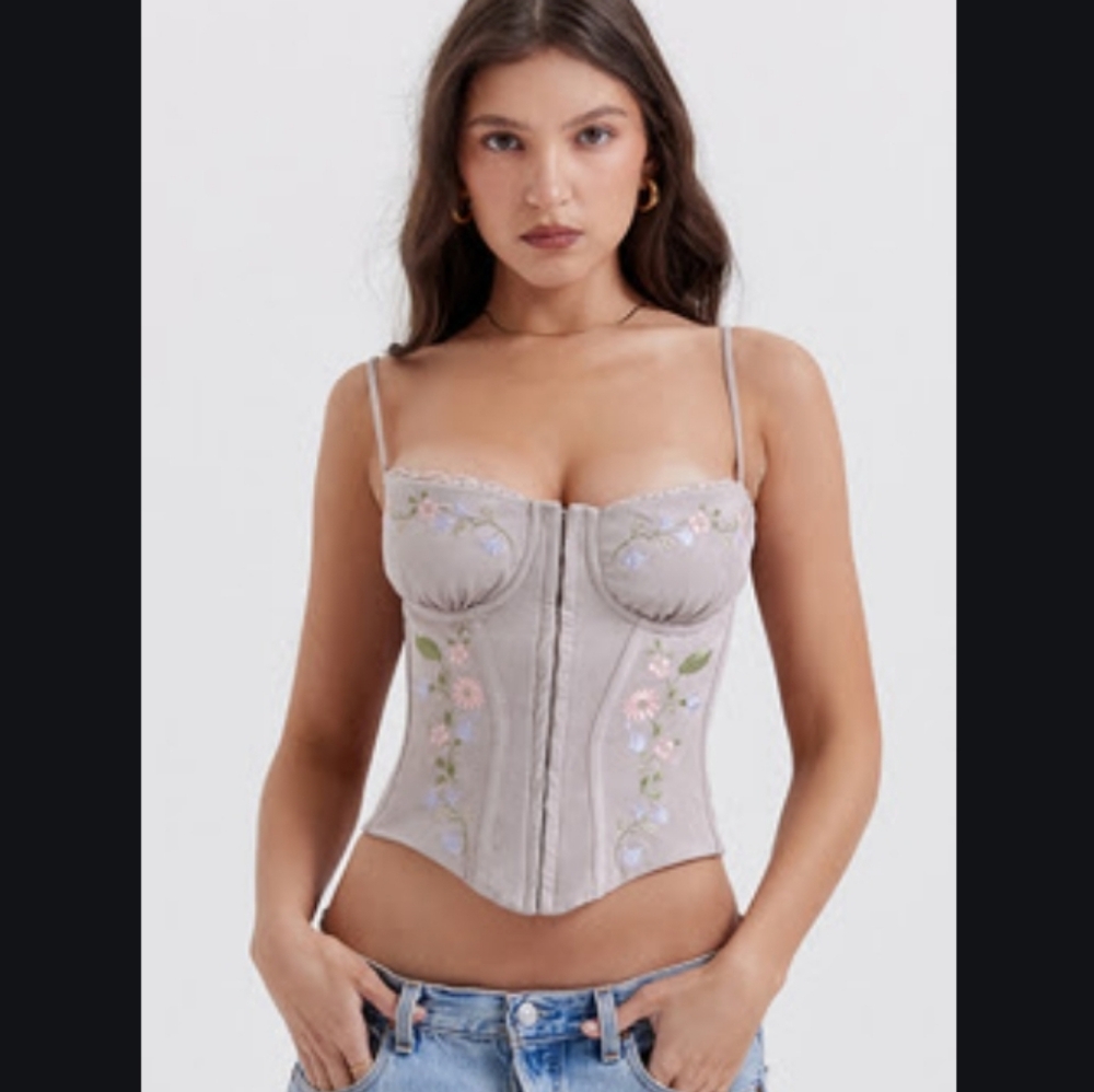 Light Lavender Embroidered Corset